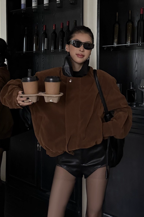 High Waist Slim Leather Shorts