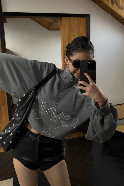 High Waist Slim Leather Shorts