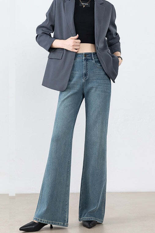 High Waist Tencel Stretch Flared Jeans