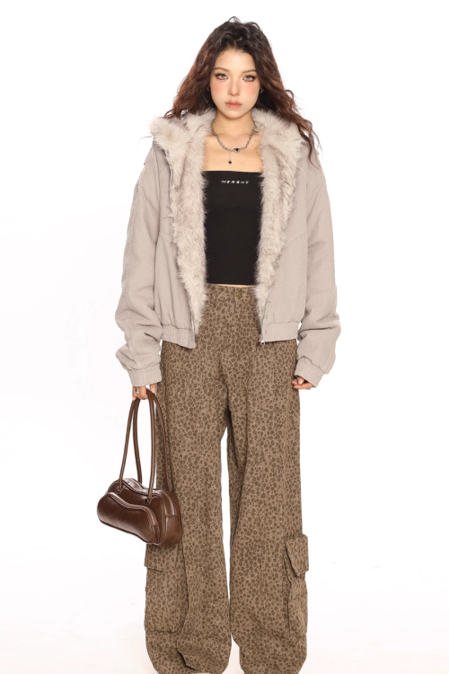 Hood Fleece Zip Up Jacket