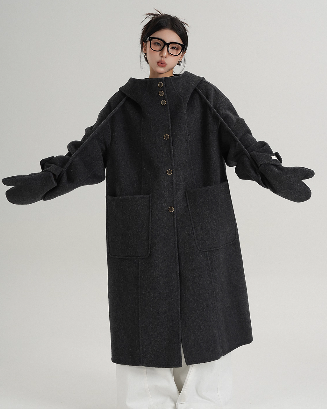 Hooded Gloves Long Coat Hooded Gloves Long Coat