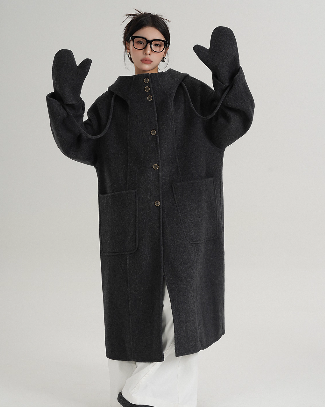 Hooded Gloves Long Coat Hooded Gloves Long Coat