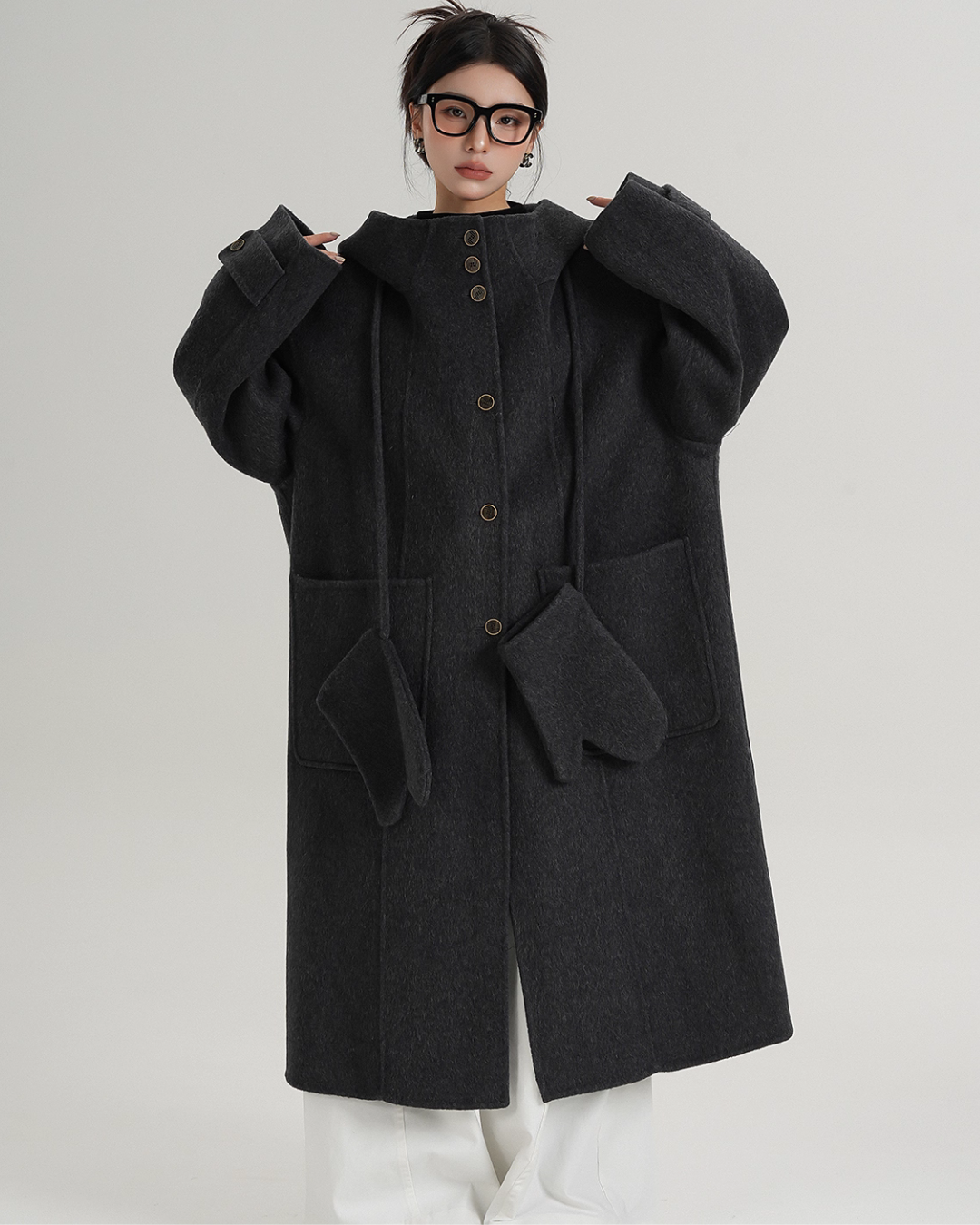 Hooded Gloves Long Coat Hooded Gloves Long Coat