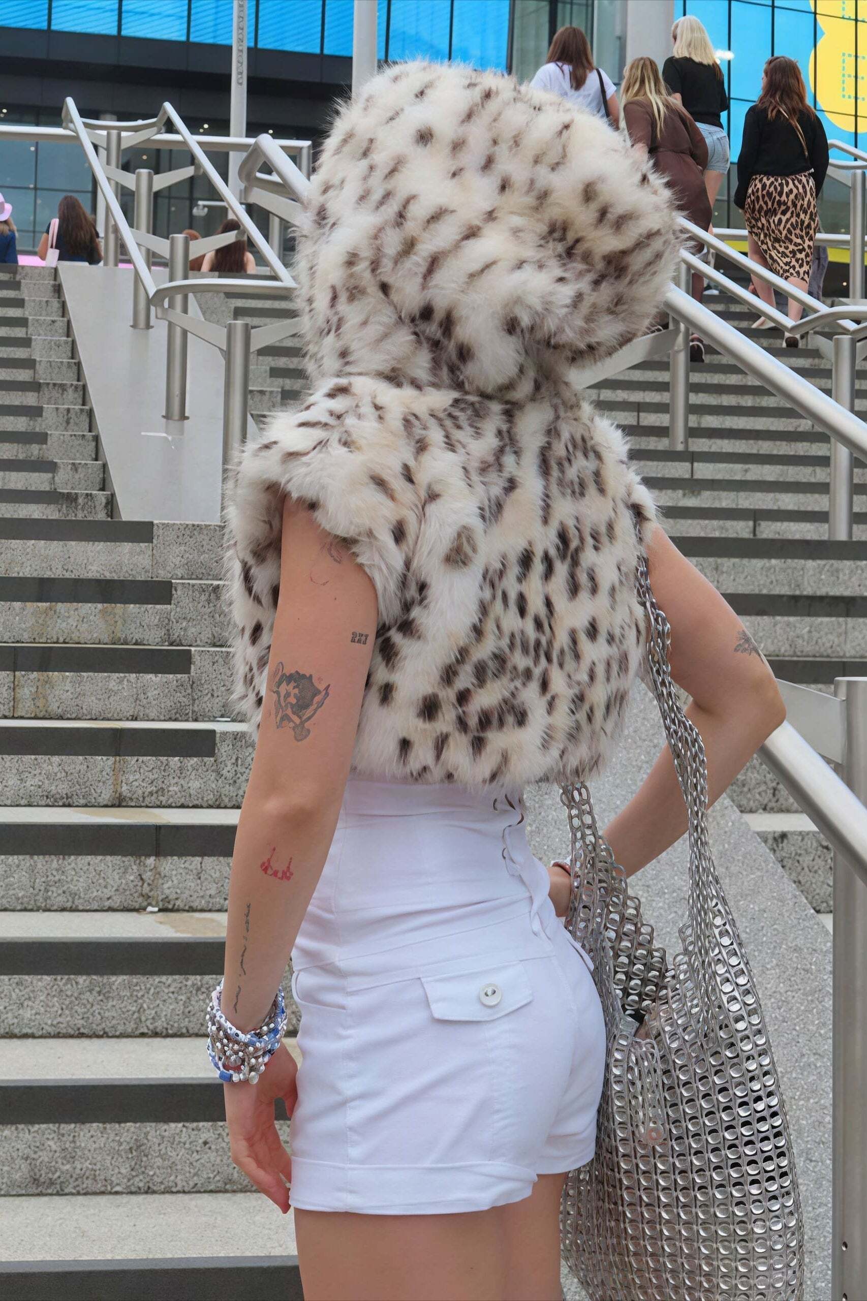 Hooded Leopard Print Fuzzy Cropped Vest Hooded Leopard Print Fuzzy Cropped Vest