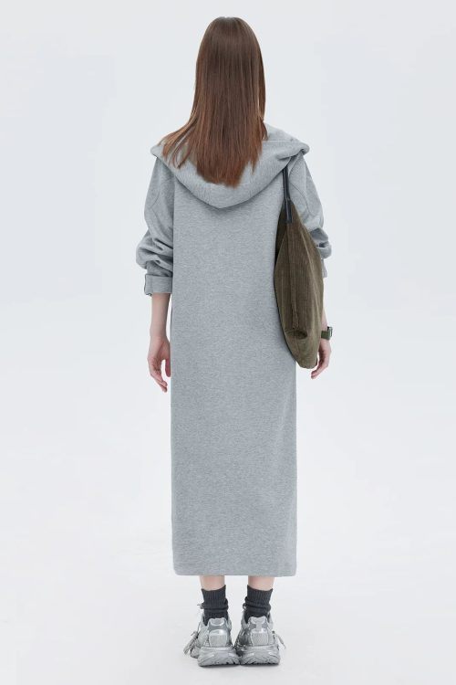 Hooded Long-Sleeve Sweatshirt Dress
