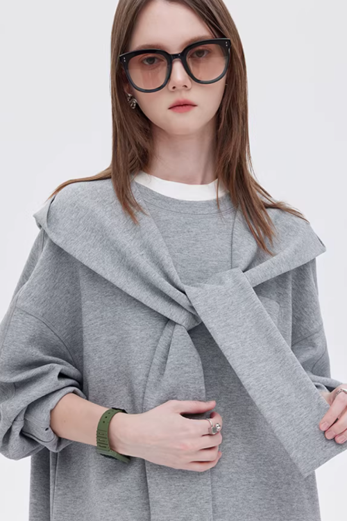 Hooded Long-Sleeve Sweatshirt Dress