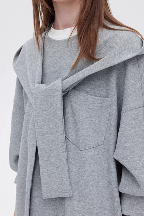 Hooded Long-Sleeve Sweatshirt Dress