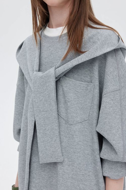 Hooded Long-Sleeve Sweatshirt Dress