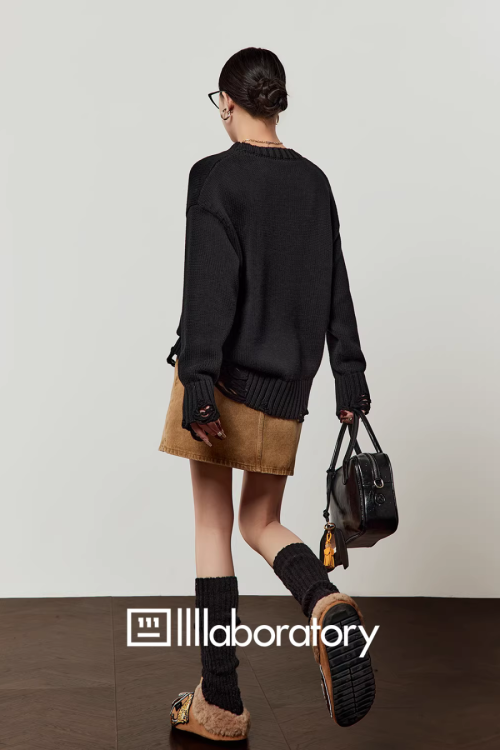 Horse Print Knit Top / Retro Mini Skirt