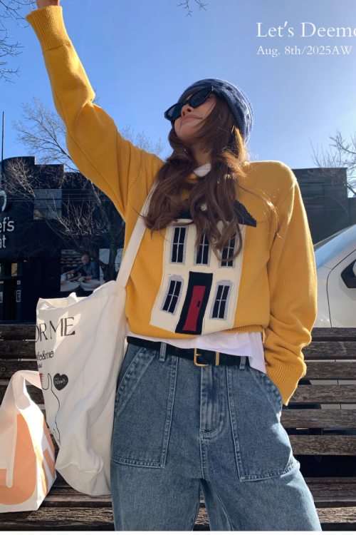 House Motif Knit Top