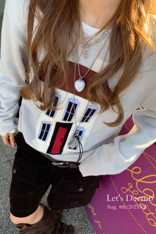 House Motif Knit Top