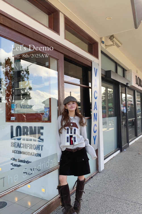 House Motif Knit Top