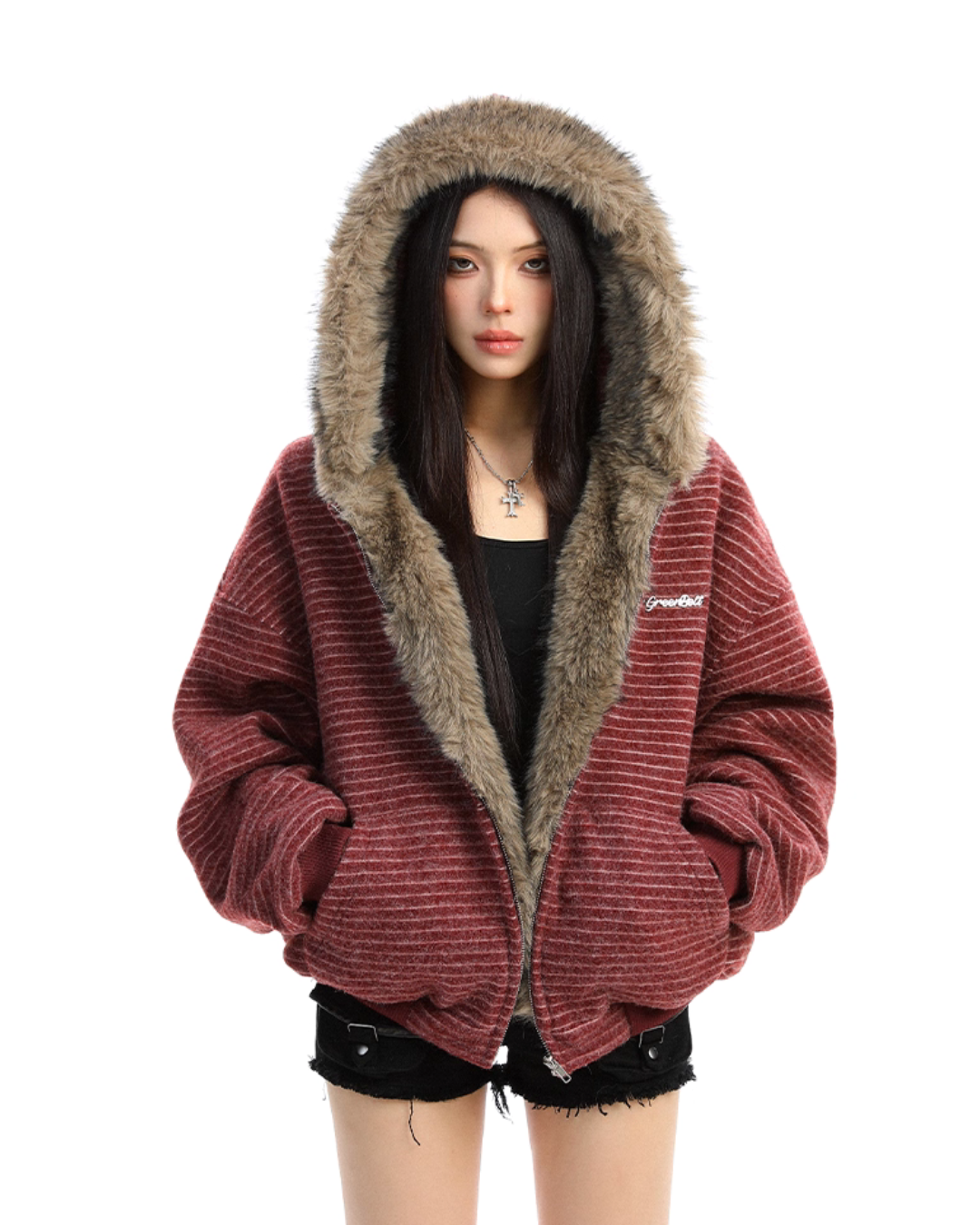 Inner Fur Thin Stripe Zip Hoodie Inner Fur Thin Stripe Zip Hoodie