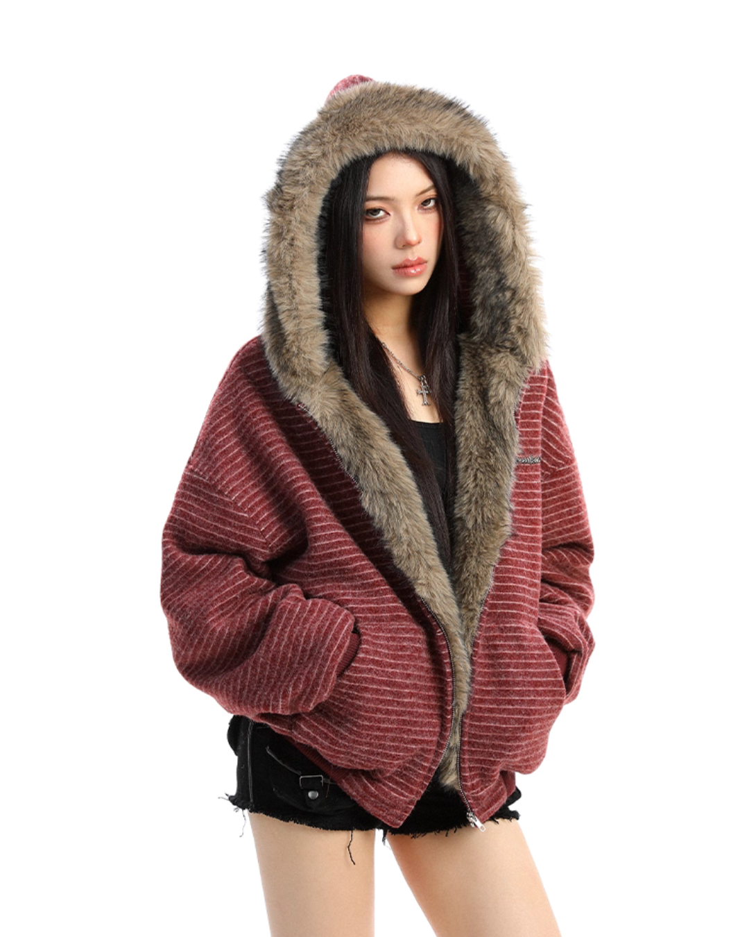 Inner Fur Thin Stripe Zip Hoodie Inner Fur Thin Stripe Zip Hoodie