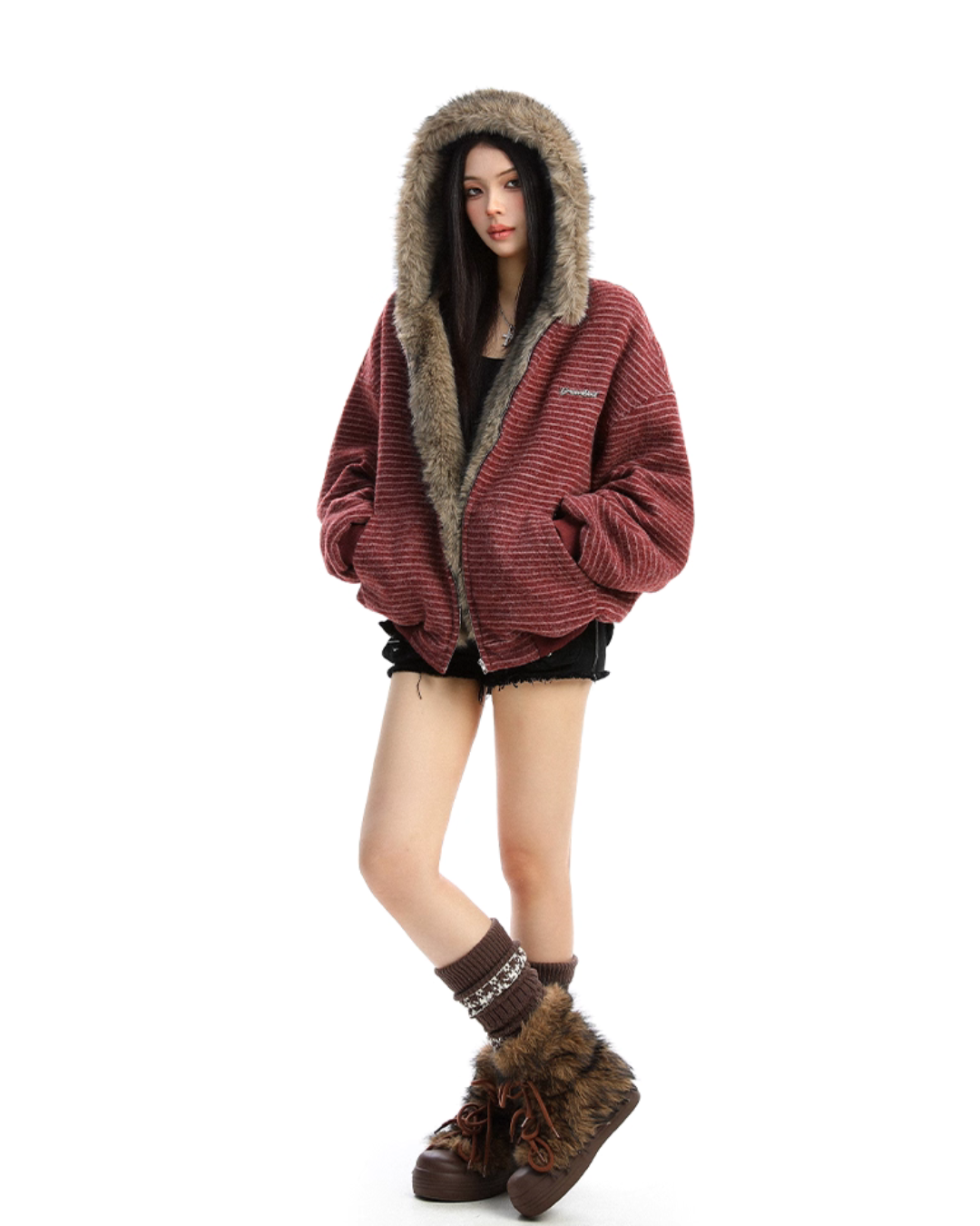 Inner Fur Thin Stripe Zip Hoodie Inner Fur Thin Stripe Zip Hoodie