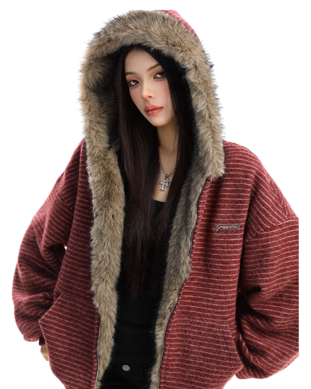 Inner Fur Thin Stripe Zip Hoodie Inner Fur Thin Stripe Zip Hoodie
