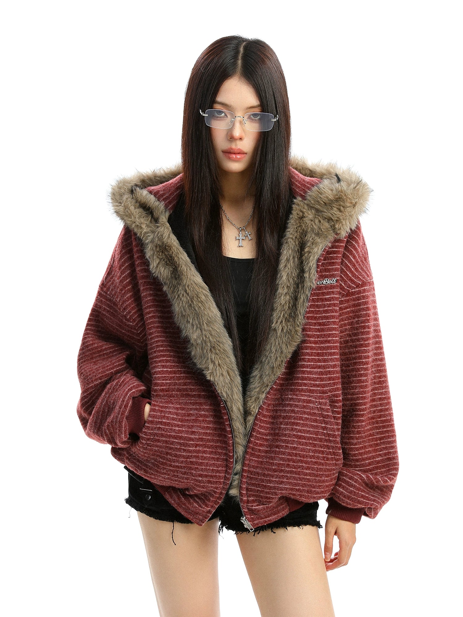 Inner Fur Thin Stripe Zip Hoodie Inner Fur Thin Stripe Zip Hoodie