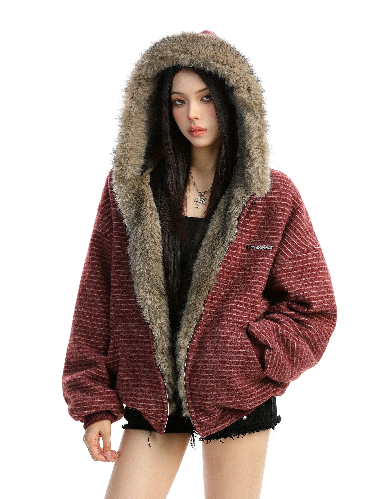 Inner Fur Thin Stripe Zip Hoodie Inner Fur Thin Stripe Zip Hoodie
