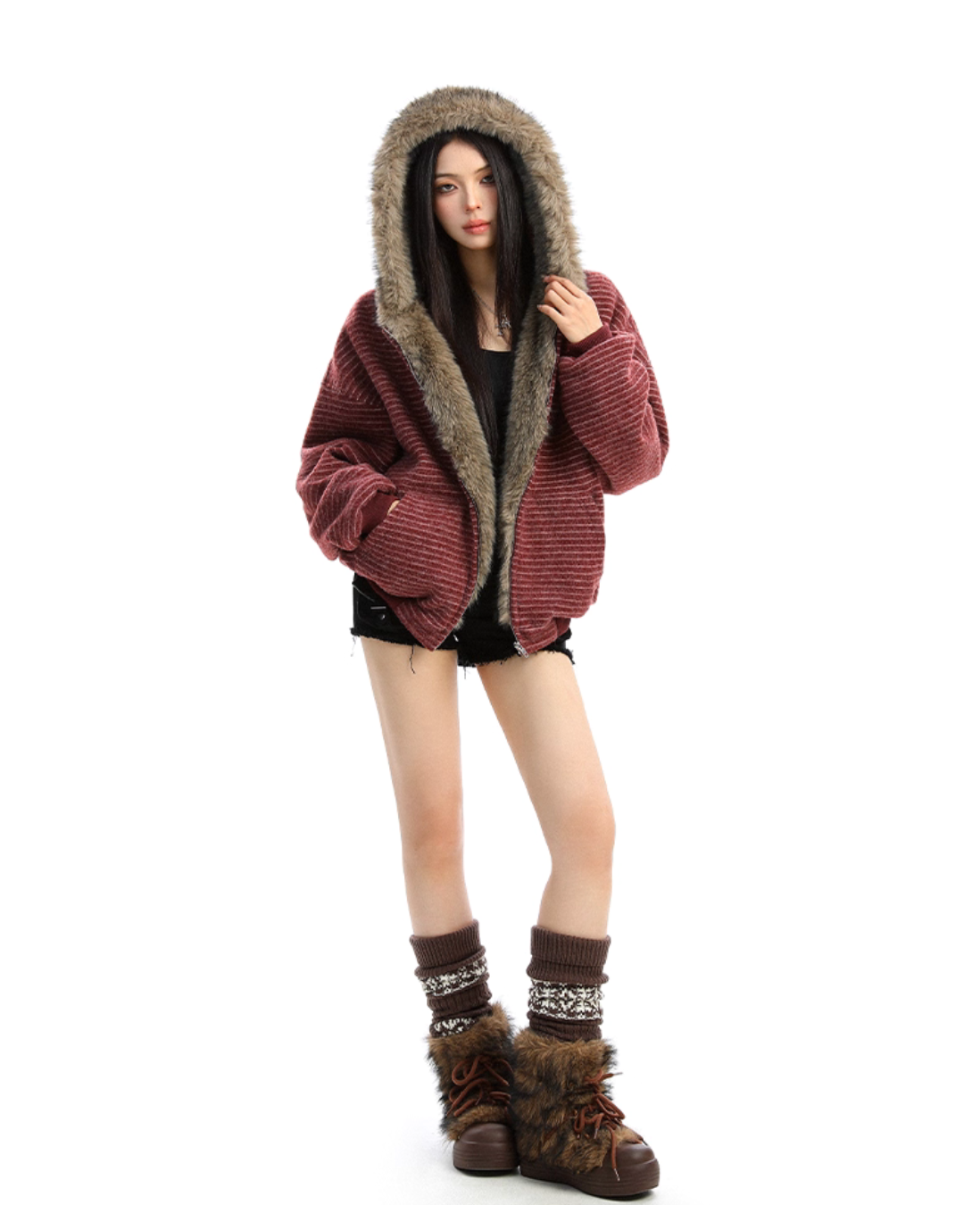 Inner Fur Thin Stripe Zip Hoodie Inner Fur Thin Stripe Zip Hoodie