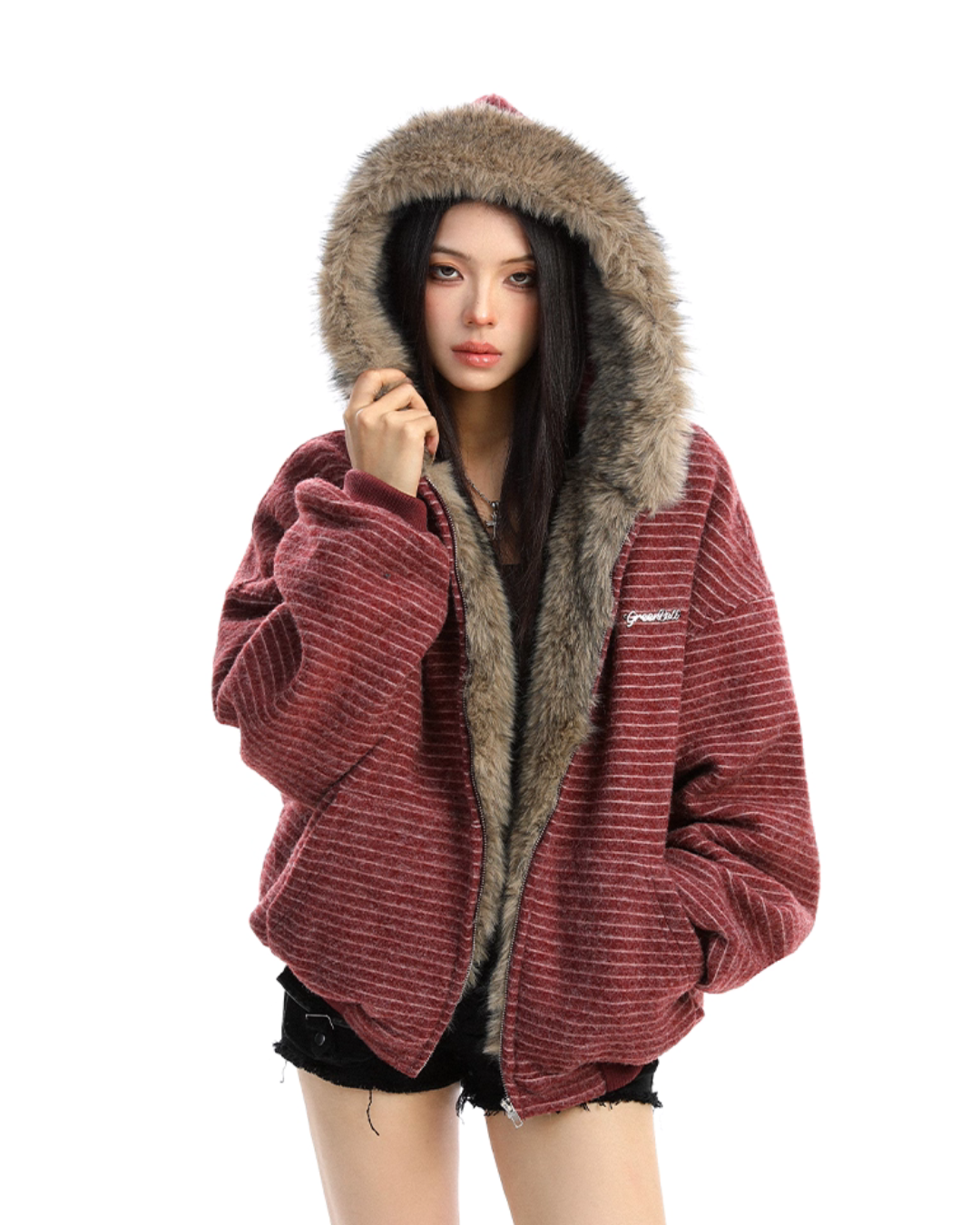 Inner Fur Thin Stripe Zip Hoodie Inner Fur Thin Stripe Zip Hoodie