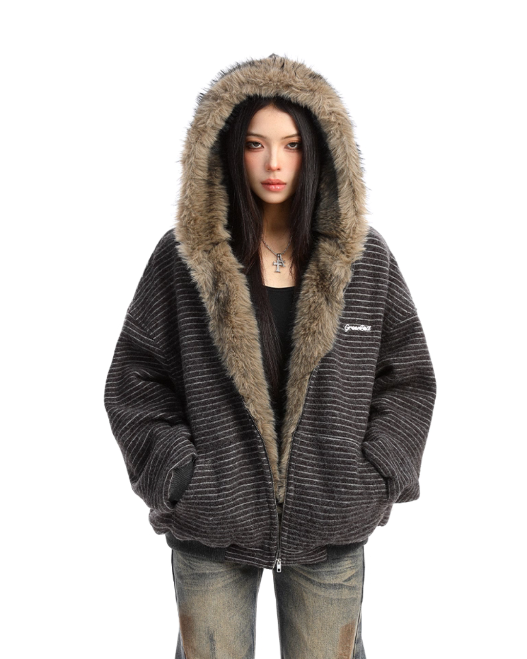 Inner Fur Thin Stripe Zip Hoodie Inner Fur Thin Stripe Zip Hoodie