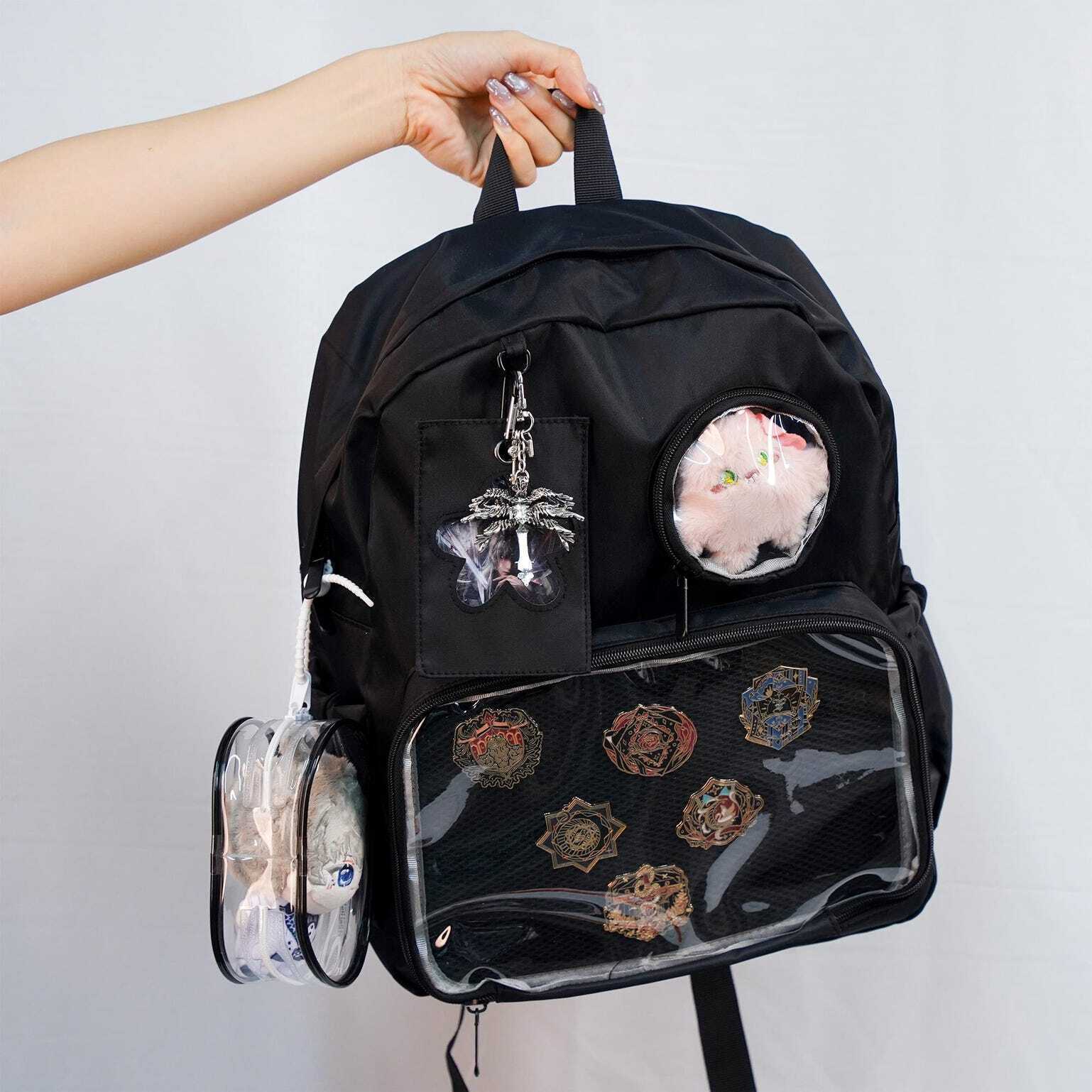 Ita Backpack with Clear Window for Plushies and Pins Ita Backpack with Clear Window for Plushies and Pins
