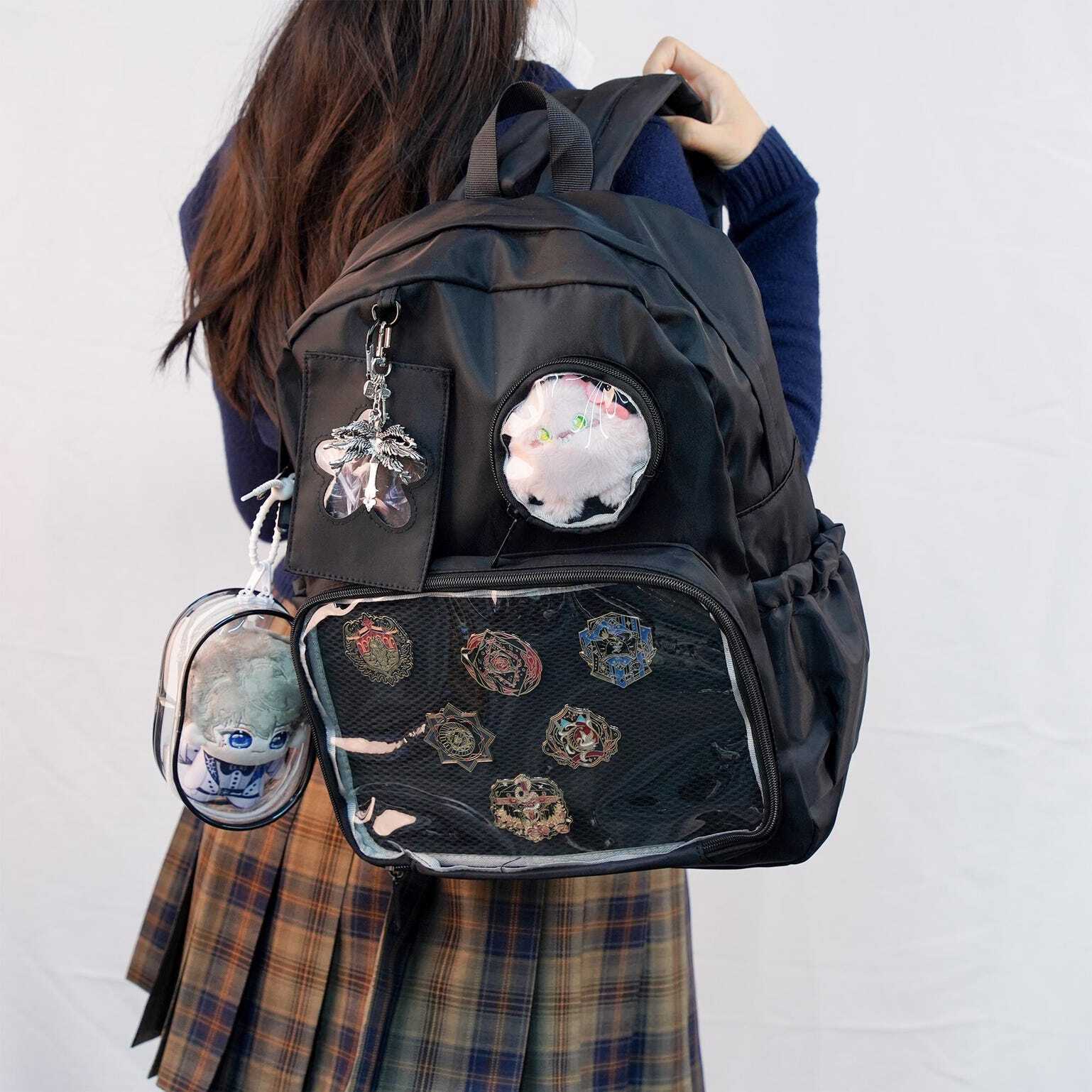 Ita Backpack with Clear Window for Plushies and Pins Ita Backpack with Clear Window for Plushies and Pins