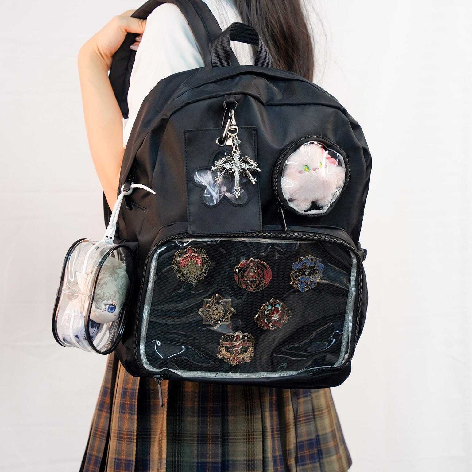 Ita Backpack with Clear Window for Plushies and Pins Ita Backpack with Clear Window for Plushies and Pins