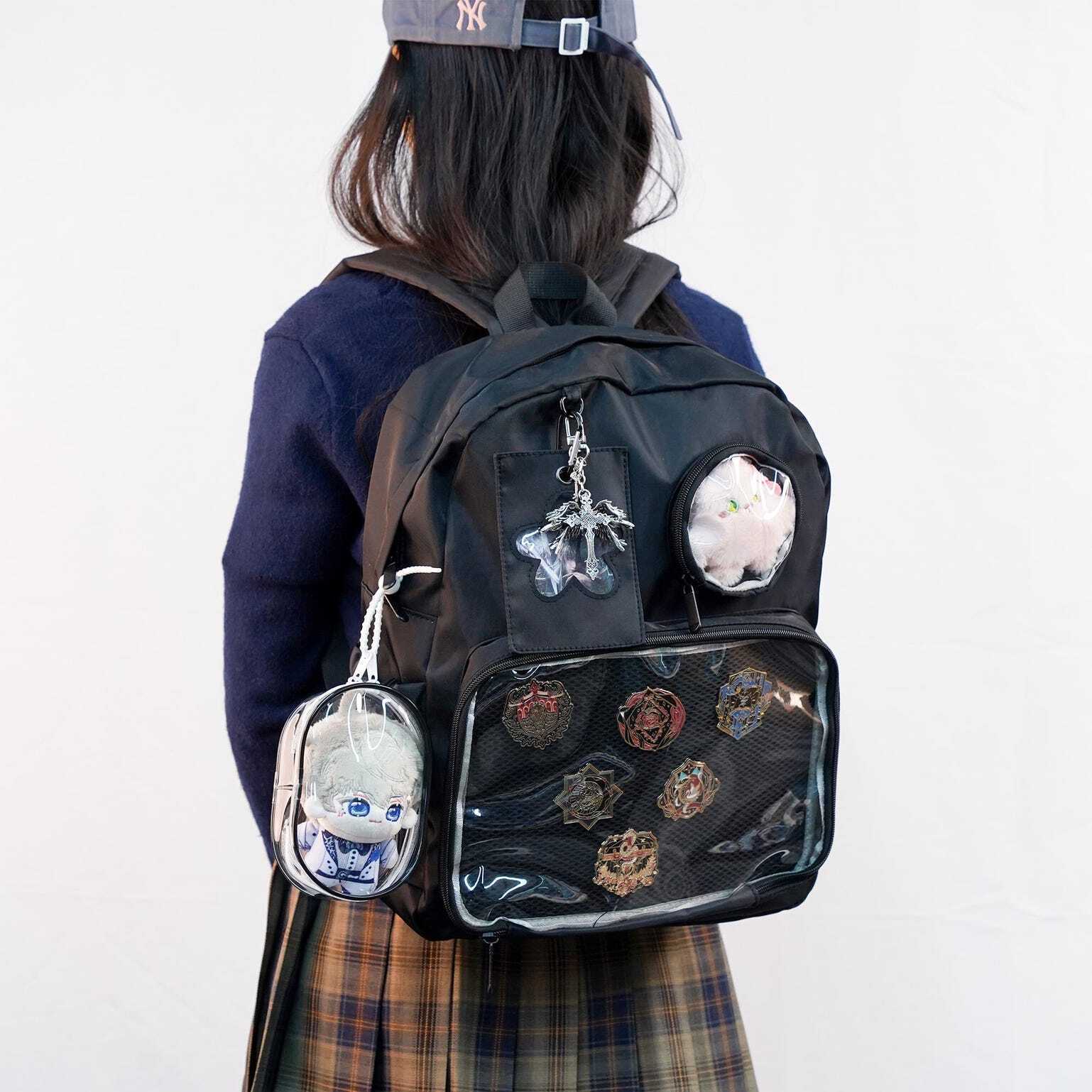 Ita Backpack with Clear Window for Plushies and Pins Ita Backpack with Clear Window for Plushies and Pins