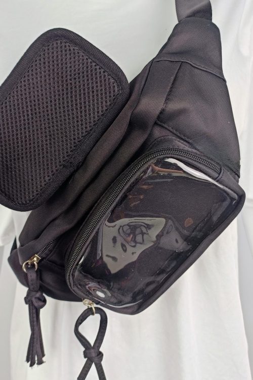 Ita Crossbody Bag with Clear Window and Included Insert for Pin Display