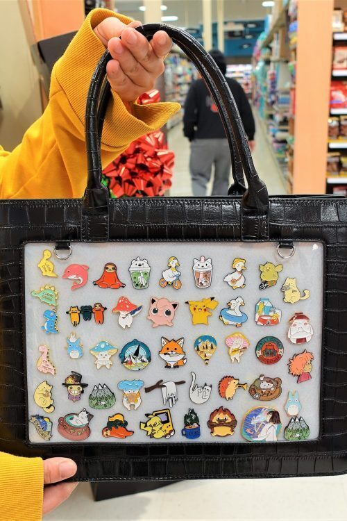 Ita Crossbody Bag with Clear Window for Pin Display