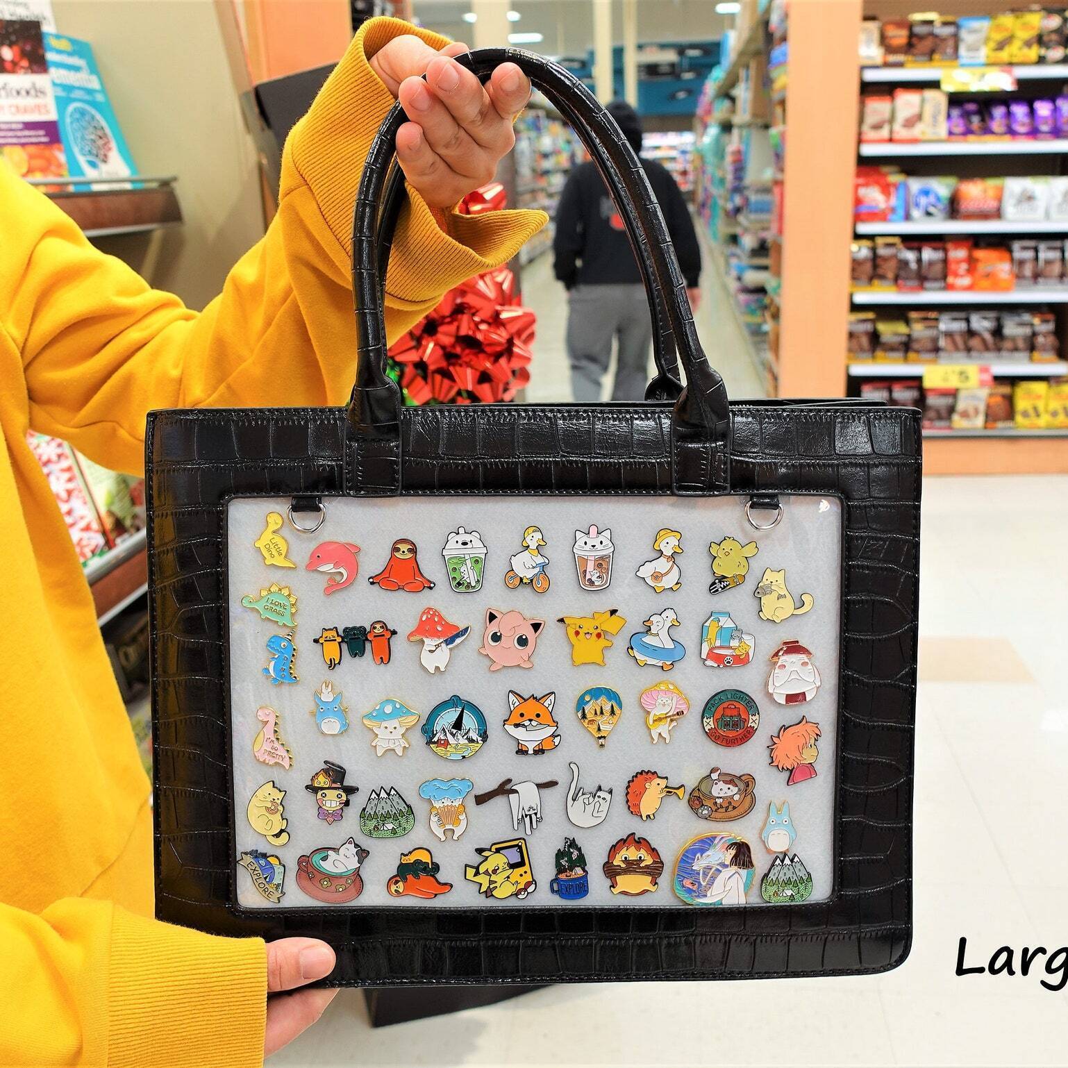 Ita Crossbody Bag with Clear Window for Pin Display Ita Crossbody Bag with Clear Window for Pin Display