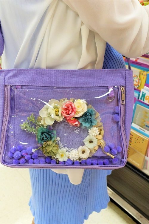 Ita Crossbody Bag with Clear Window for Pin Display