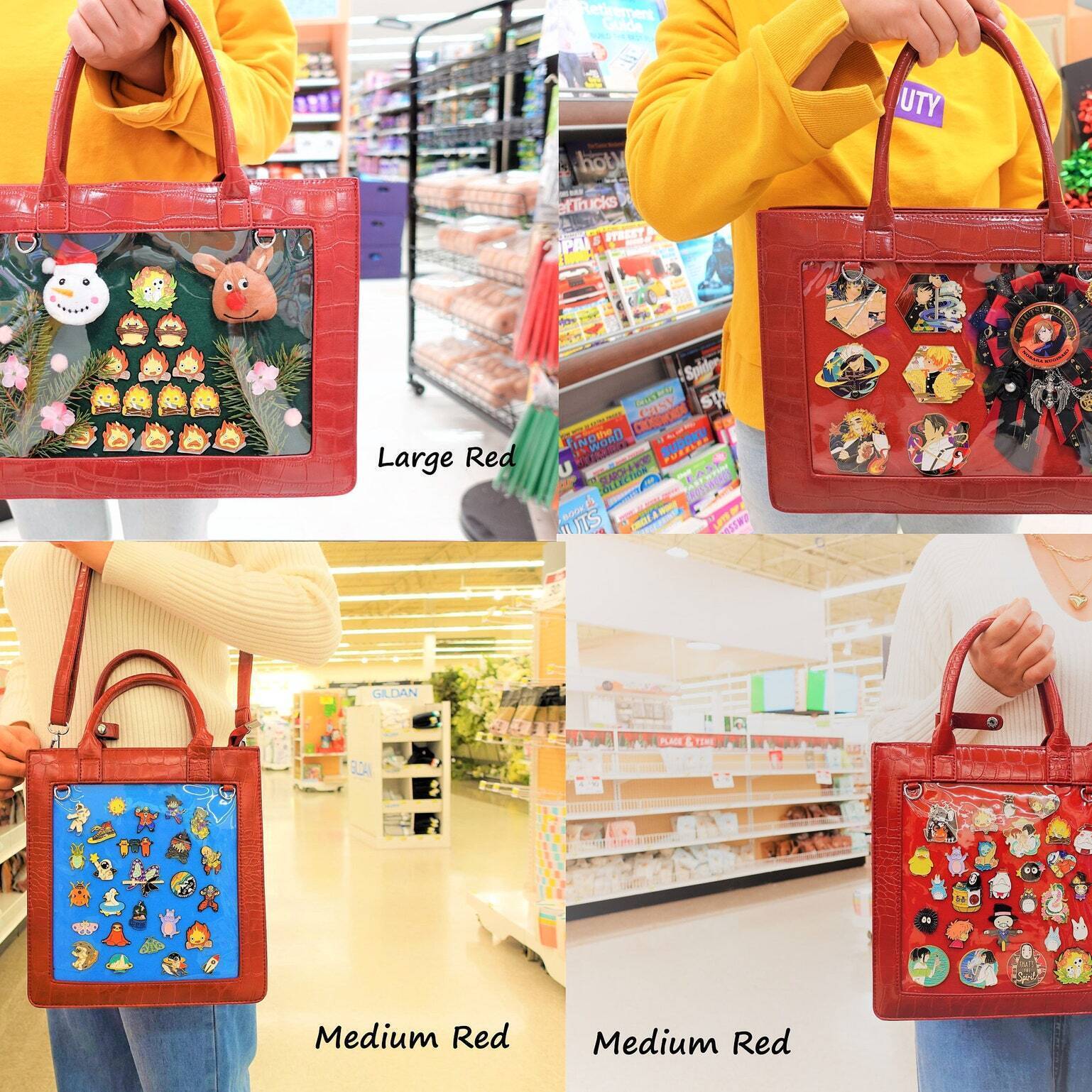 Ita Crossbody Bag with Clear Window for Pin Display Ita Crossbody Bag with Clear Window for Pin Display