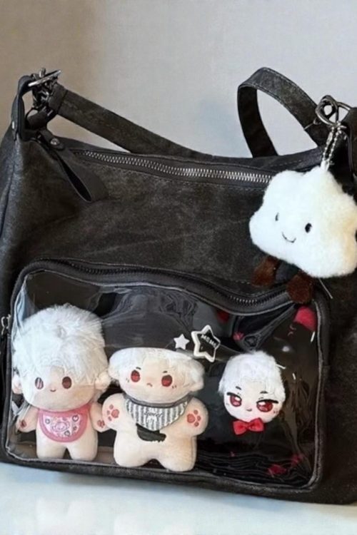 Ita Messenger Bag with Clear Window for Pin Display