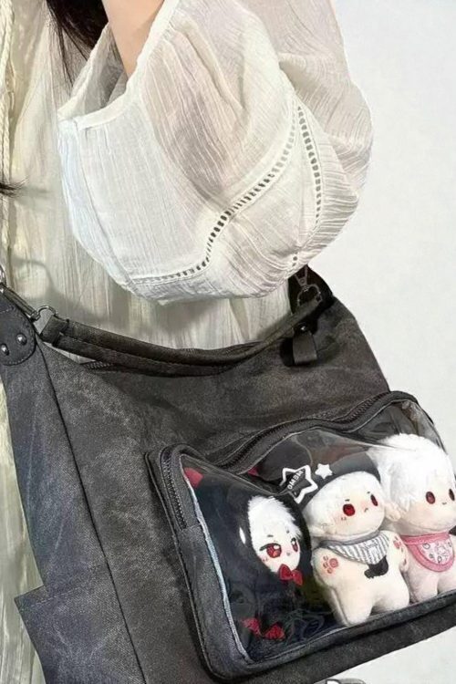 Ita Messenger Bag with Clear Window for Pin Display