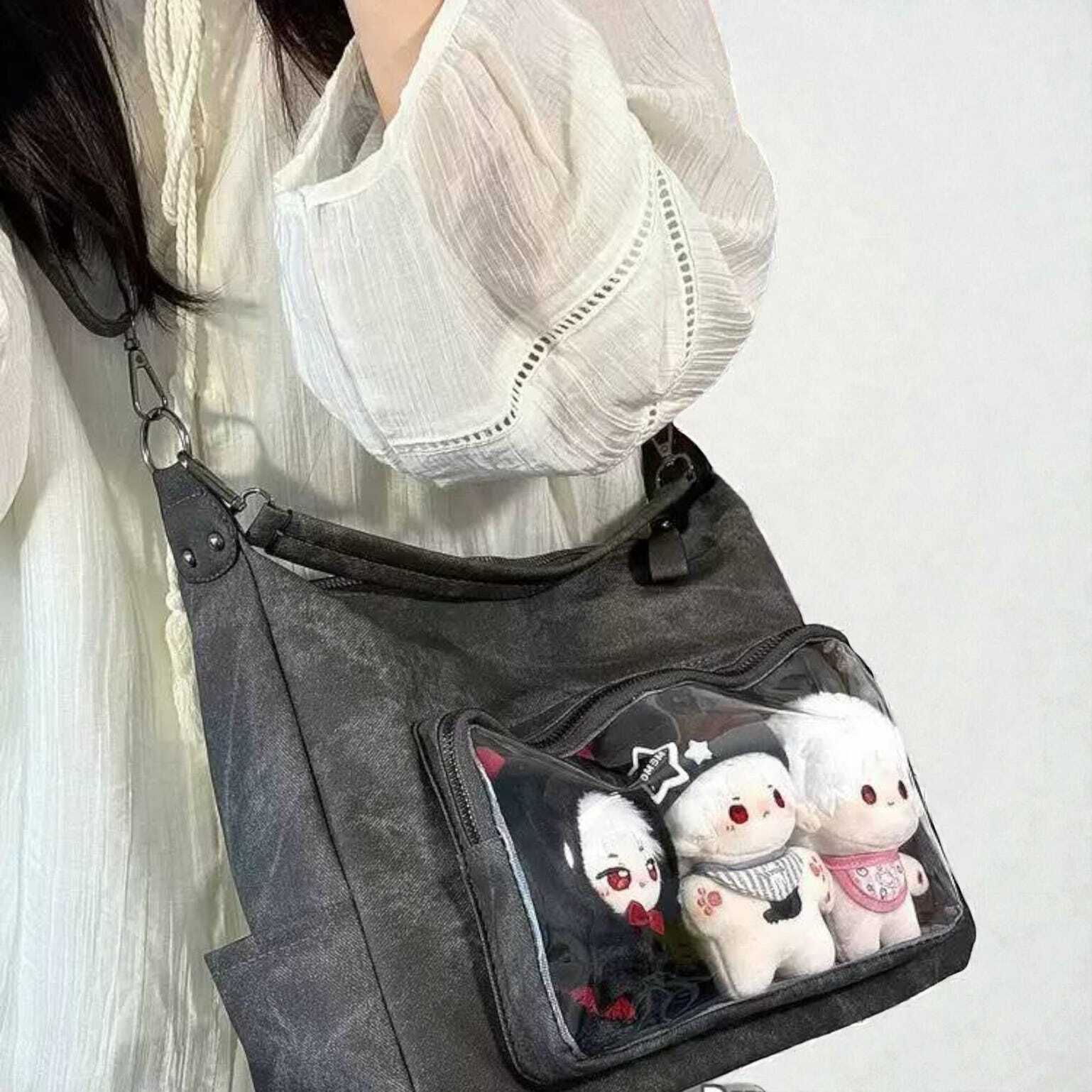 Ita Messenger Bag with Clear Window for Pin Display Ita Messenger Bag with Clear Window for Pin Display