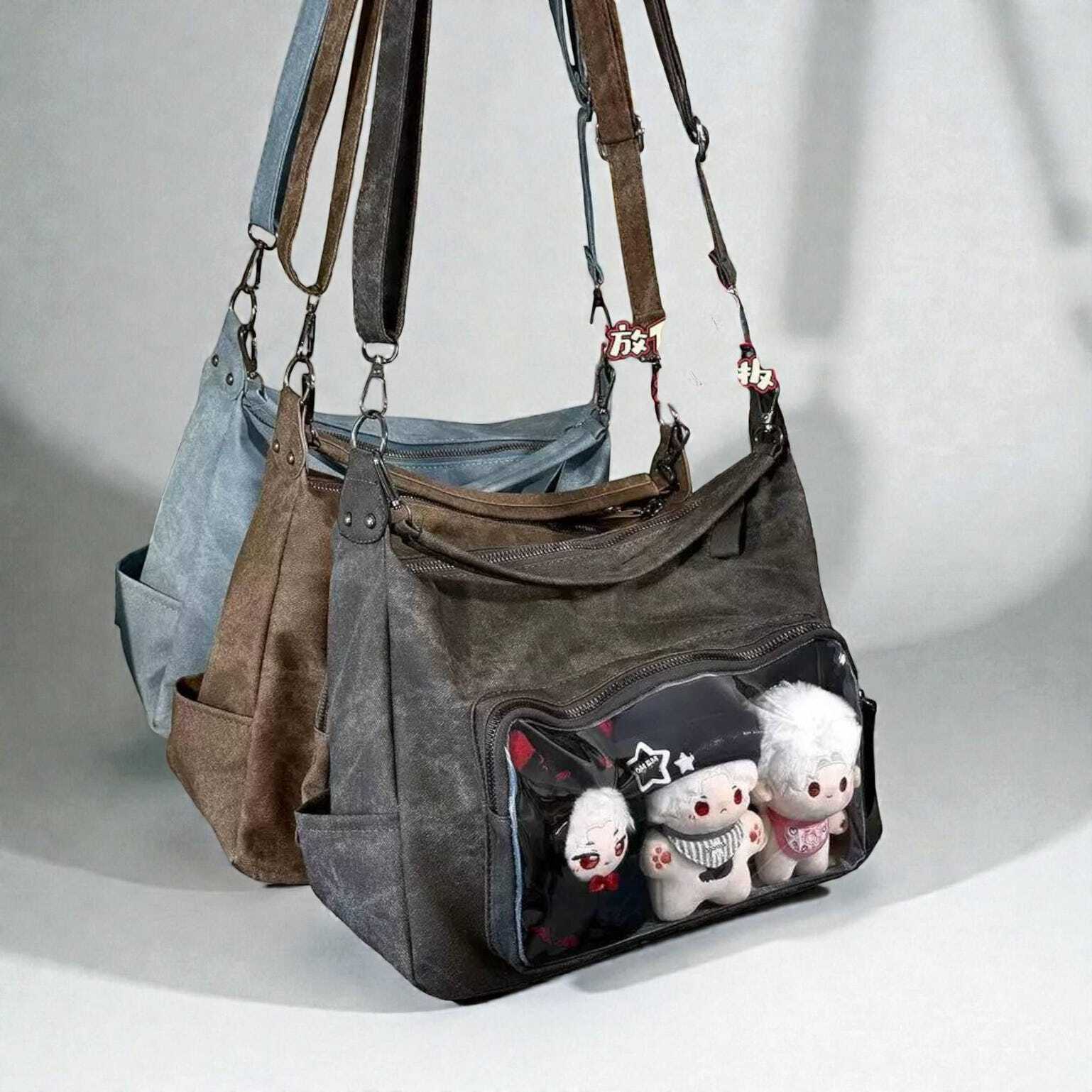 Ita Messenger Bag with Clear Window for Pin Display Ita Messenger Bag with Clear Window for Pin Display