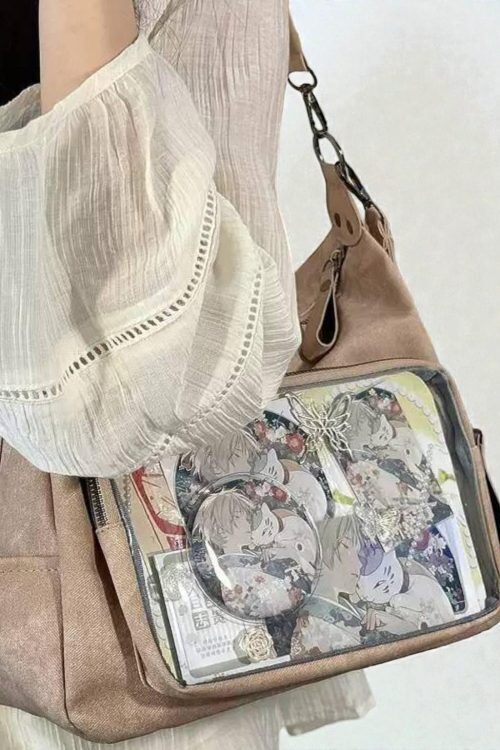 Ita Messenger Bag with Clear Window for Pin Display