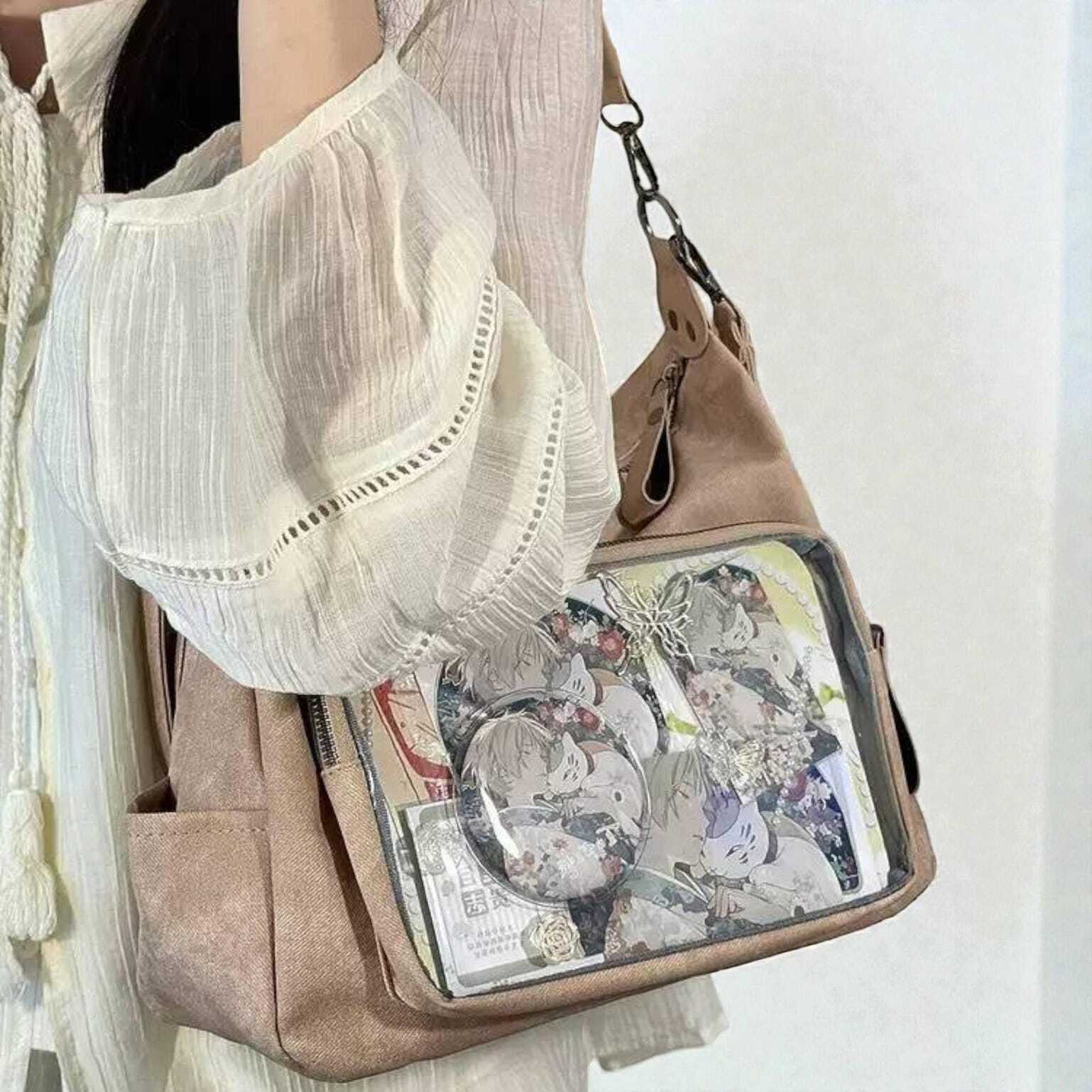 Ita Messenger Bag with Clear Window for Pin Display Ita Messenger Bag with Clear Window for Pin Display