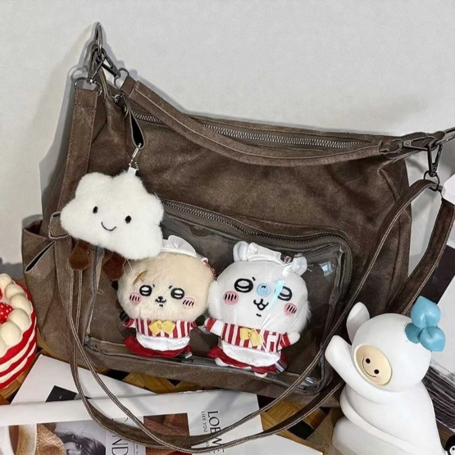 Ita Messenger Bag with Clear Window for Pin Display Ita Messenger Bag with Clear Window for Pin Display