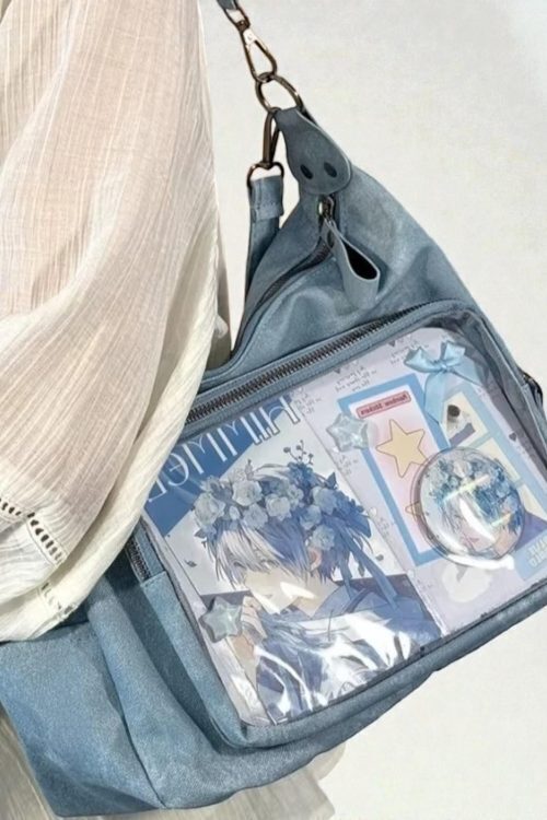 Ita Messenger Bag with Clear Window for Pin Display