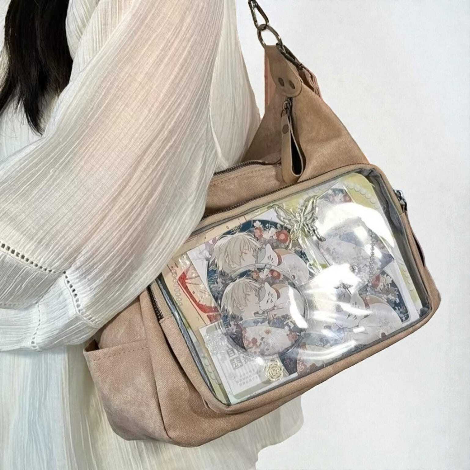 Ita Messenger Bag with Clear Window for Pin Display Ita Messenger Bag with Clear Window for Pin Display