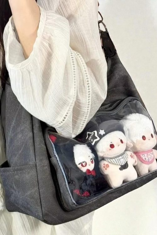 Ita Messenger Bag with Clear Window for Pin Display