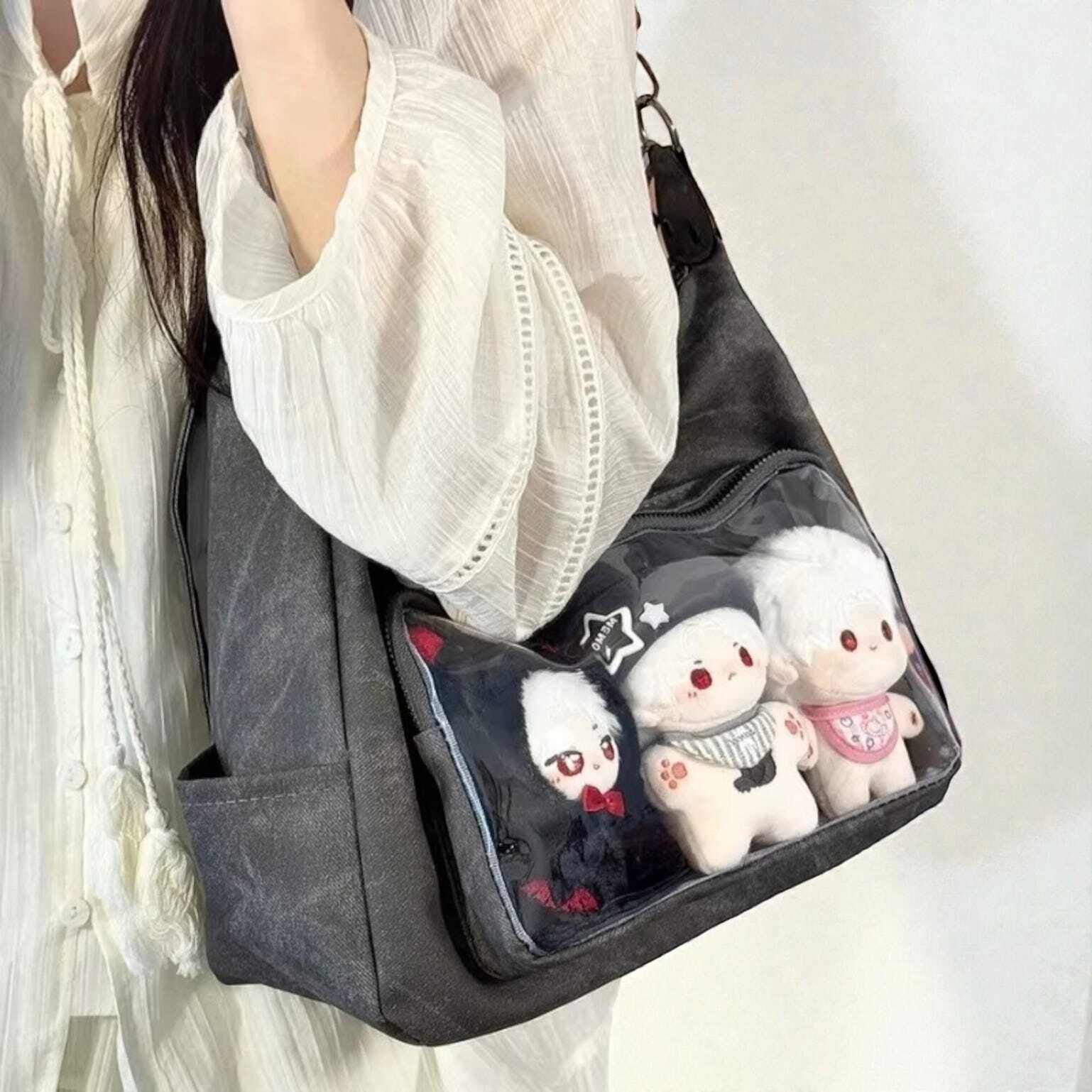 Ita Messenger Bag with Clear Window for Pin Display Ita Messenger Bag with Clear Window for Pin Display