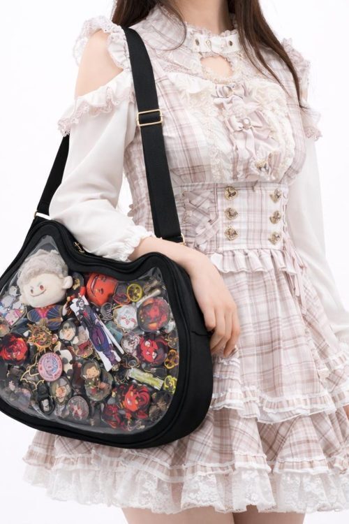 Ita Shoulder Bag with Clear Window for Pin Display