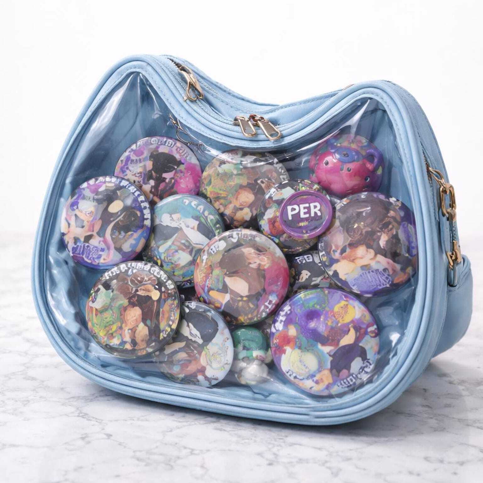 Ita Shoulder Bag with Clear Window for Pin Display Ita Shoulder Bag with Clear Window for Pin Display