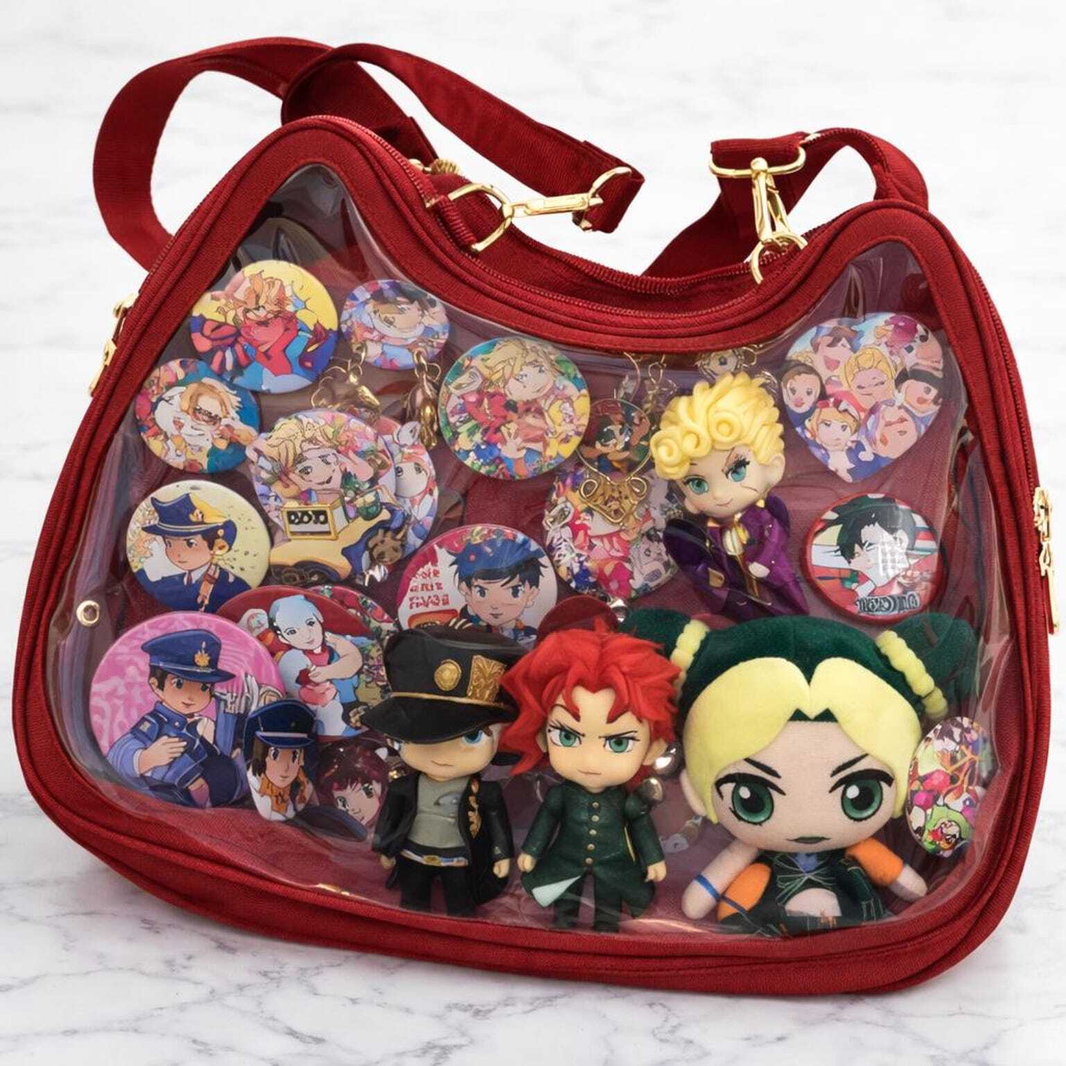 Ita Shoulder Bag with Clear Window for Pin Display Ita Shoulder Bag with Clear Window for Pin Display