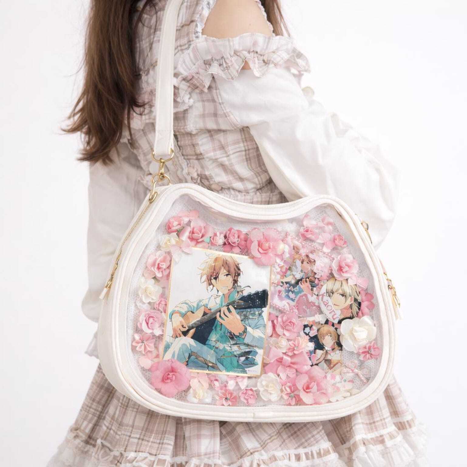 Ita Shoulder Bag with Clear Window for Pin Display Ita Shoulder Bag with Clear Window for Pin Display