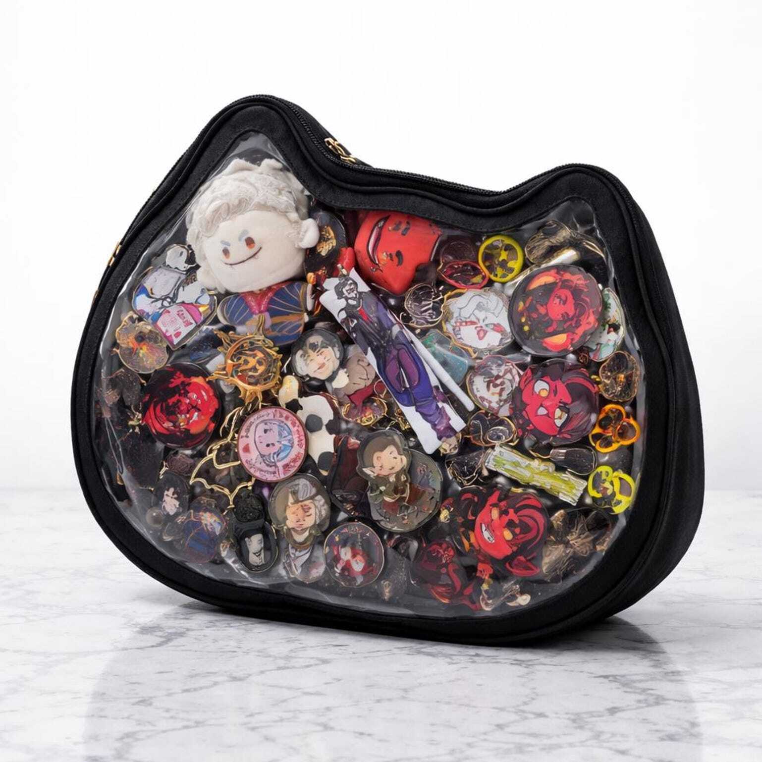 Ita Shoulder Bag with Clear Window for Pin Display Ita Shoulder Bag with Clear Window for Pin Display